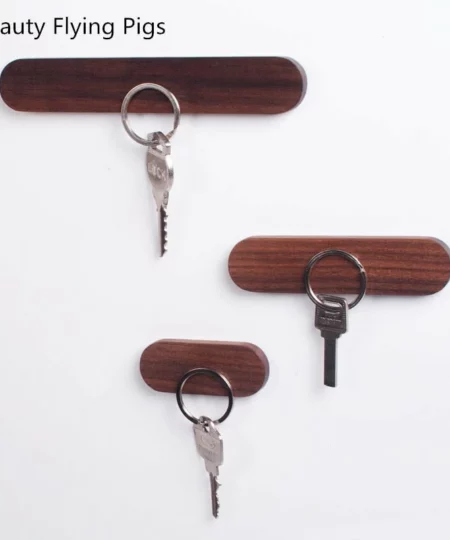 Wood Key Holder Wall Key Storage Organizer Strong Magnetic Key Rack Hanger Key Ring Hooks Clerk Housekeeper on the wall