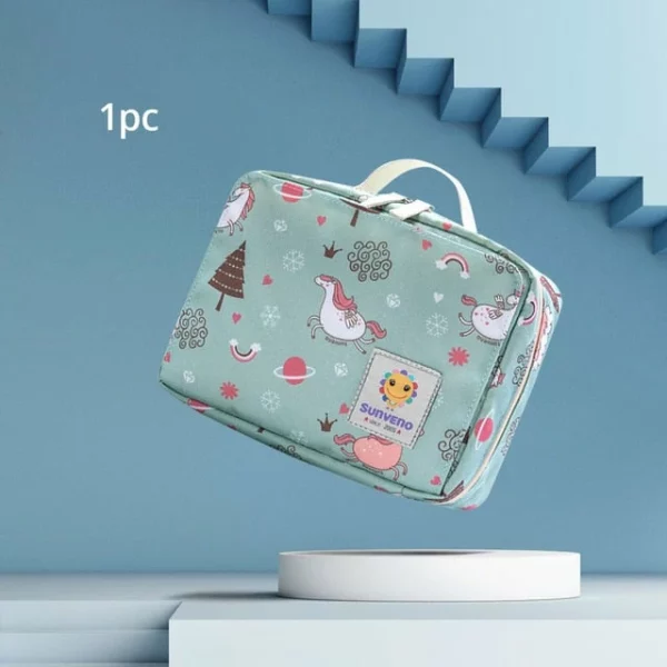 Sunveno 아기 기저귀 가방 일회용 재사용 가능한 패션 인쇄를위한 출산 가방 습식 건식 기저귀 가방 더블 핸들 Wetbags 21*17*7CM