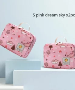 Sunveno Baby Diaper Bags Maternity Bag for Disposable Reusable Fashion Prints Wet Dry Diaper Bag Double Handle Wetbags 21*17*7CM