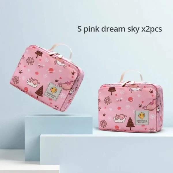 Sunveno Baby Diaper Bags Bags Maternity for Desposable Moda Prints Wet Dry Diaper Bag Dut Handle Wetbags 21*17*7CM