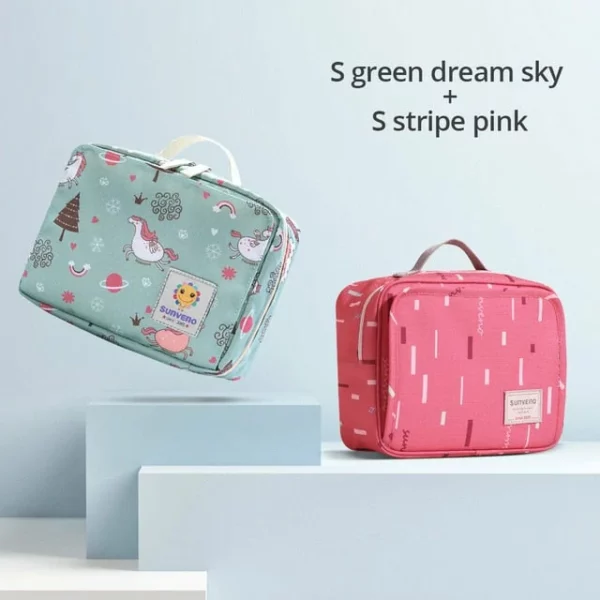 Sunveno Baby Diaper Bags Bags Maternity for Desposable Moda Prints Wet Dry Diaper Bag Dut Handle Wetbags 21*17*7CM