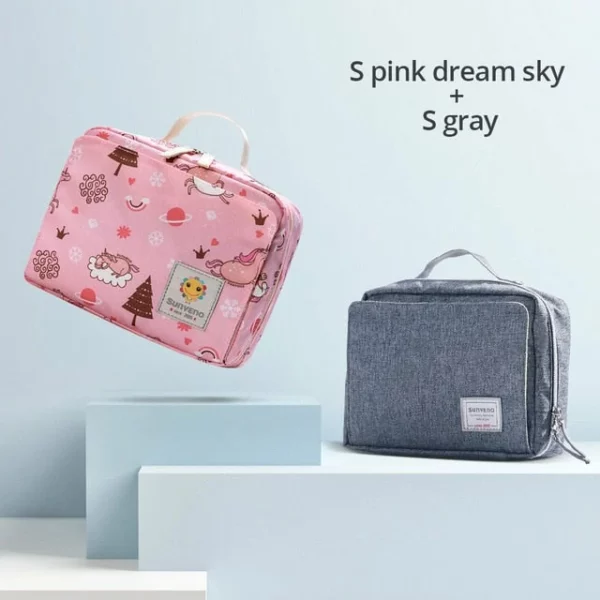 Sunveno Baby Diaper Bags Maternity Bag para sa Disposable Reusable Fashion Prints Wet Dry Diaper Bag Double Handle Wetbags 21*17*7CM
