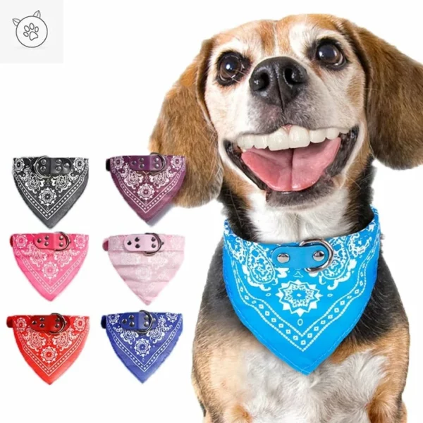 Suprepet bonito ajustável pequeno cão coleiras filhote de cachorro pet baba toalha ao ar livre coleira de gato impressão cachecol design coleira de cachorro neckerchief