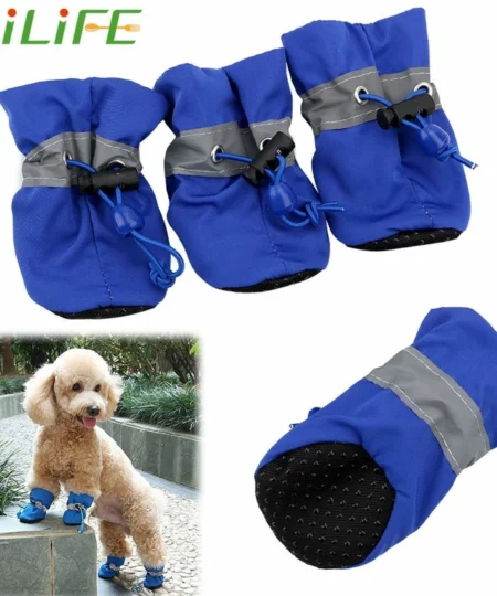 HILIFE Antiskid Puppy Shoes 4pcs Soft-soled Dog Shoes Waterproof Soft Pet Paw Care Pet Accessories Fashion
