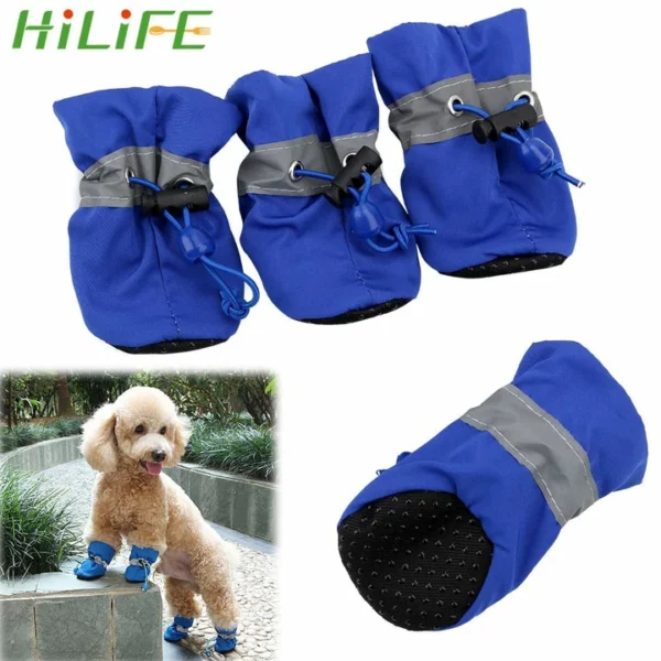 HILIFE Antiskid Puppy Shoes 4pcs Soft-soleed Dog Shoes Waterproof Soft Pet Paw Care Pet Accessories Fashion