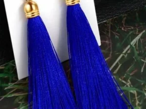 Crystal Long Drop Earrings for Women Red Cotton Silk Fabric Fringe Earrings 2021