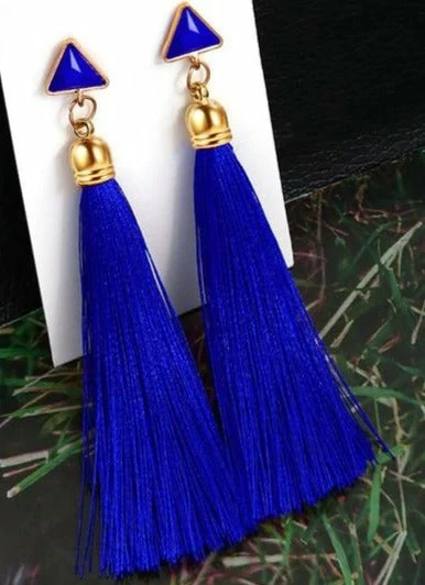 Crystal Ntev Tee Pob Ntseg rau Cov Poj Niam Liab Paj Rwb Silk Fabric Fringe Earrings 2021