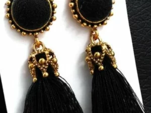 Crystal Long Drop Earrings for Women Red Cotton Silk Fabric Fringe Earrings 2021
