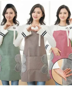 Oil-Proof Waterproof Wipeable Stripes Apron