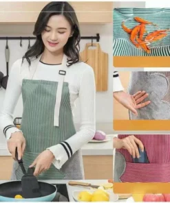Oil-Proof Waterproof Wipeable Stripes Apron