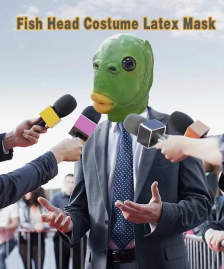 Latex Monster Fish Mask Headgear