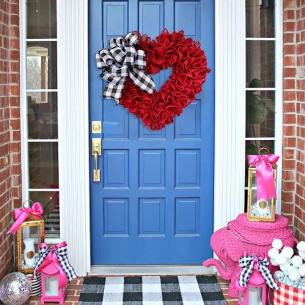 "I 💝 INU" -Burlap Valentine's Day Wreath💏