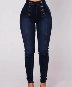 🔥Leschten Dag 50% OFF🔥 Dubbelbreasted High Waist Skinny Jeans
