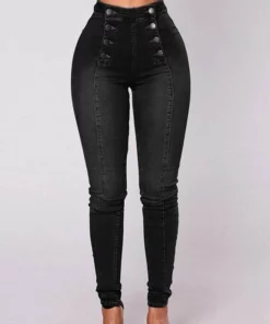 🔥Ụbọchị ikpeazụ 50% Gbanyụọ🔥 Jeans akpụkpọ anụ dị elu nwere okpukpu abụọ