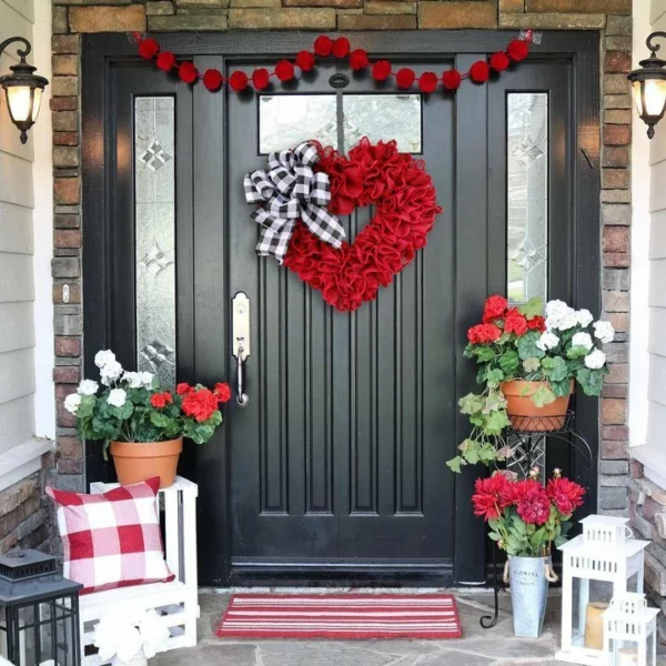 "M 💝 gị" - Burlap Valentine's Day Wreath💏