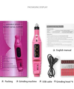 2022 Upgraded Professional Cordless Portable USB Rechargeable Nail Polisher