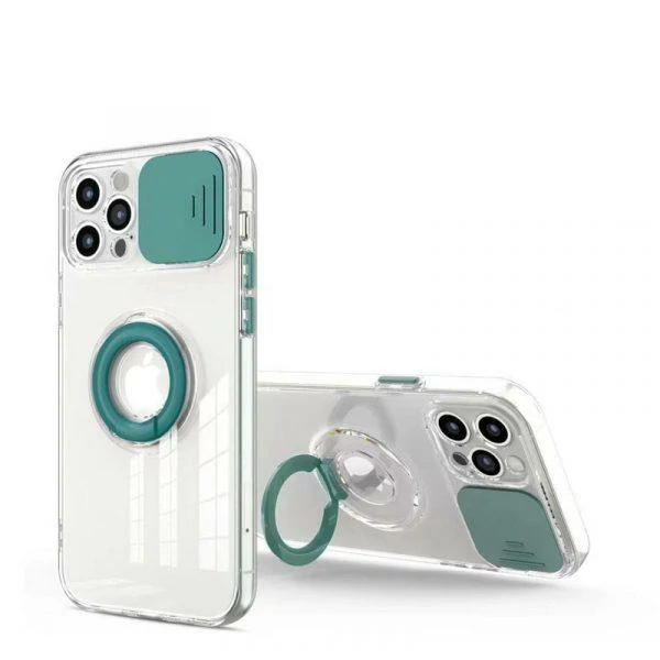 Transparent Armor Ring Holder Stand Bracket Protection Case For iPhone