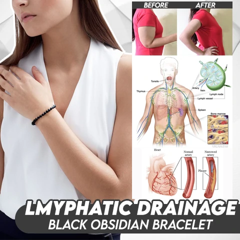 Lymphatic Drainage Black Obsidian Bracelet