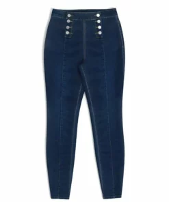 🔥Último día 50 % DE DESCUENTO🔥 Jeans ajustados de cintura alta con doble botonadura