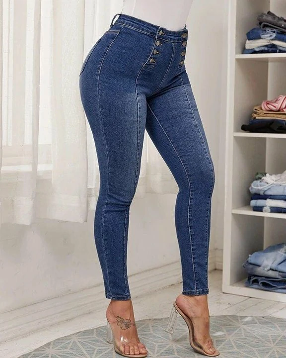 🔥Last day 50% OFF🔥 Double Breasted High Waist Skinny Jeans