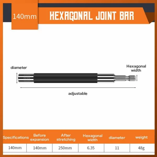 TELESCOPIC HEXAGONAL JOINT BAR (50% Tawm)