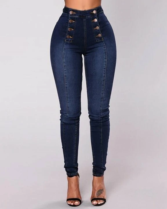 🔥Last day 50% OFF🔥 Double Breasted High Waist Skinny Jeans