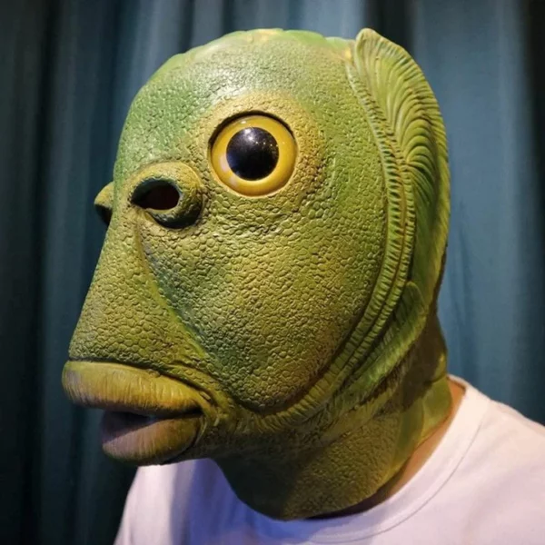 Latex Monster Fish Mask Headgear