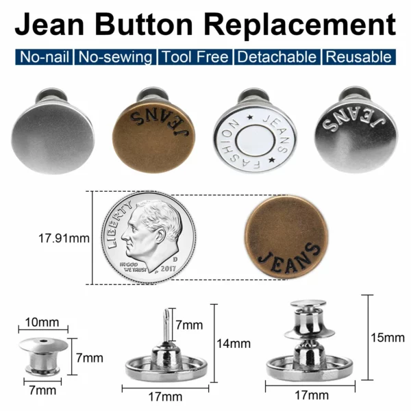 (🎉EARLY NEW YEAR SALE - 48% OFF) Button Pins for Jeans(Set/8Pcs)