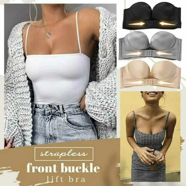 🔥Buy 1 Get 1 Free today🔥-Invisible Strapless Super Push Up Bra