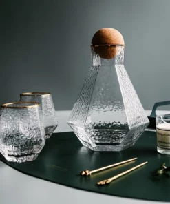 Nordic Geometric Water Pitcher & Glass