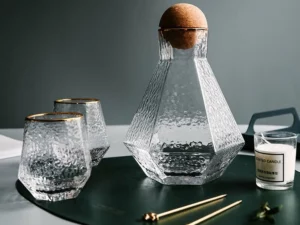 Nordic Geometric Water Pitcher & Glass