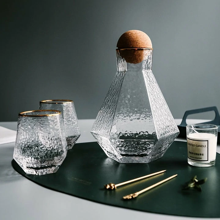 Nordic Geometric Water Pitcher & Glass