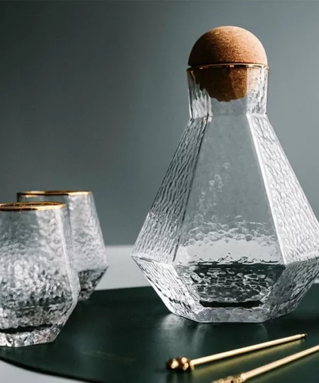 Nordic Geometric Water Pitcher & Glass