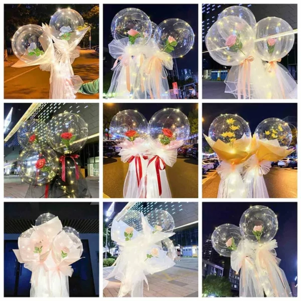 LED Luminous Balloon Rose Bouquet - Valentine's Day Gift!