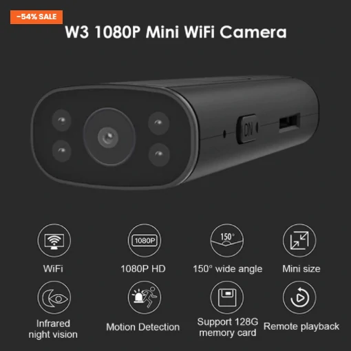 Simsiz Kamera Hərəkət Sensoru Siqnallı Telefon W3 Smart WiFi 1080P