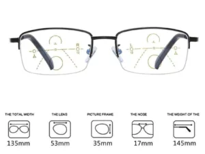 FoldFlat Third Generation Titanium Progressive Far And Near Dual-Use Reading Glasses