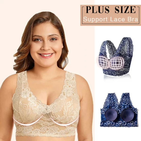 The Lacy Bra – Front Closure 5D Shaping Push Up Bra – Seamless, Beauty Back, Comfy