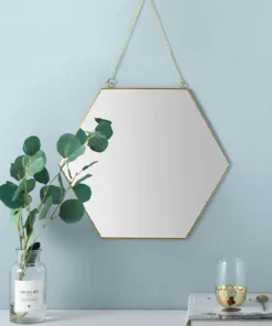 1 Piece Bathroom Hanging Mirror Geometric Shape Nordic Style Simple Hanging Mirror