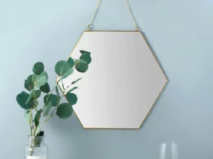 1 Piece Bathroom Hanging Mirror Geometric Shape Nordic Style Simple Hanging Mirror