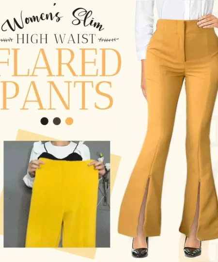 WOMEN'S SLIM HIGH WAIST FLARED PANTS