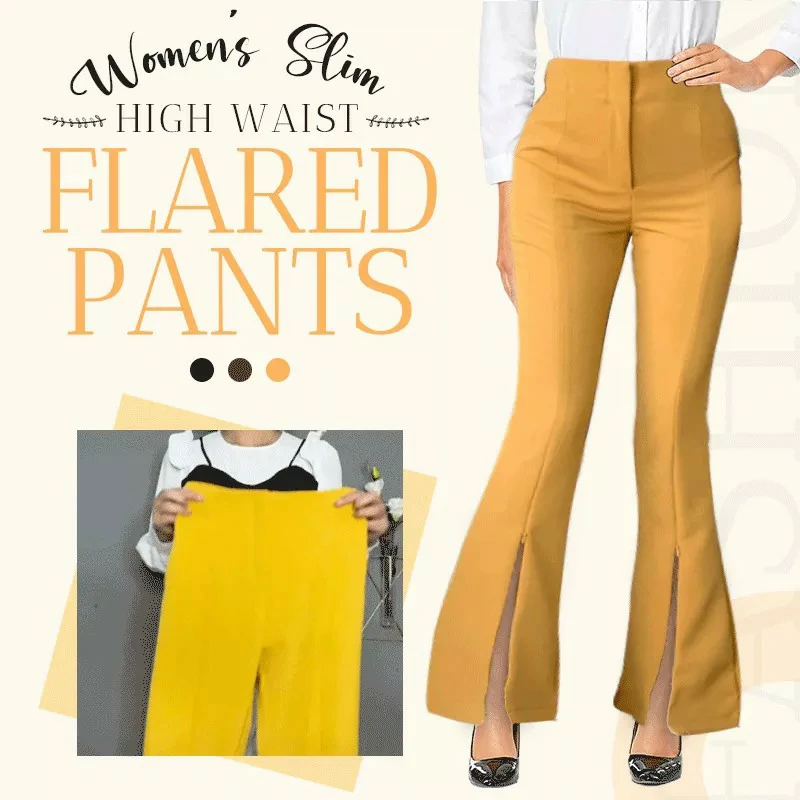WOMEN'S SLIM HIGH WAIST FLARED PANTS