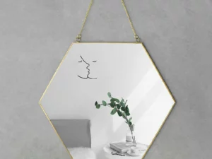 1 Piece Bathroom Hanging Mirror Geometric Shape Nordic Style Simple Hanging Mirror