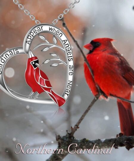 Cardinal Heart Pendant Necklace