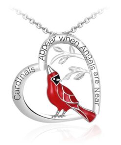 Cardinal Heart Pendant Necklace