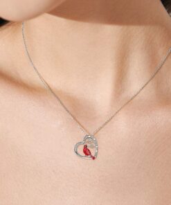 Cardinal Heart Pendant Necklace