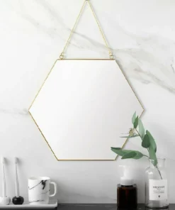 1 Piece Bathroom Hanging Mirror Geometric Shape Nordic Style Simple Hanging Mirror