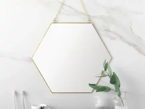 1 Piece Bathroom Hanging Mirror Geometric Shape Nordic Style Simple Hanging Mirror