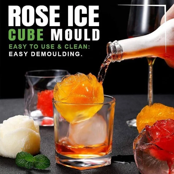 🍃Oferta de primavera 50 % de descuento: molde grande para cubitos de hielo con forma de rosa🧊🍹