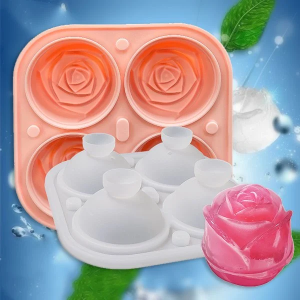 🍃Oferta de primavera 50 % de descuento: molde grande para cubitos de hielo con forma de rosa🧊🍹