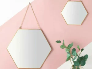 1 Piece Bathroom Hanging Mirror Geometric Shape Nordic Style Simple Hanging Mirror